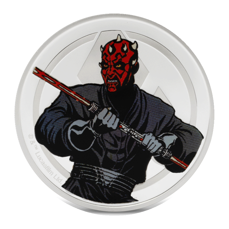 Image for 1 oz Star Wars® - Qui-Gon Jinn vs Darth Maul Silver (2025) from TD Precious Metals